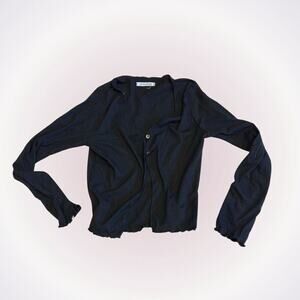 Caution to the Wind Black Button-Front Cardigan | Sz S